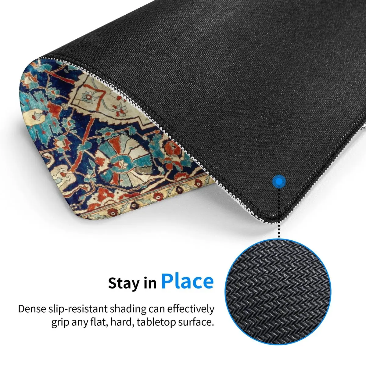 Vintage Bohemian Persian Carpet Gamer Mouse Pad Non-Slip Rubber Lockedge Mousepad Boho Ethnic Kilim Office Computer Table Mat