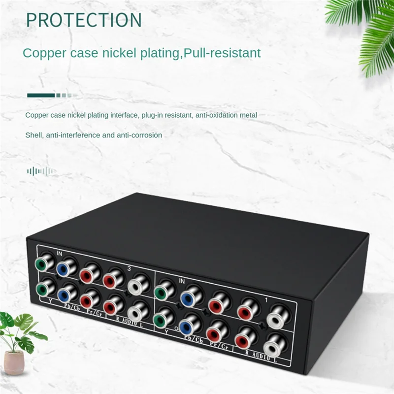 B50B-3 canal 5 RCA Ypbpr Selector AV Switcher 3 en 1 salida Ypbpr componente RGB Switcher