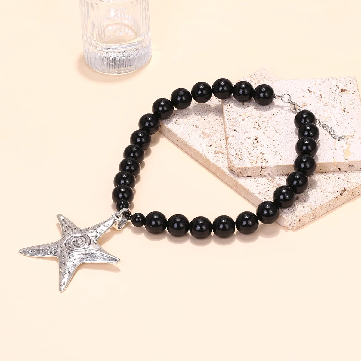 

Retro Classic Simple And Fashionable Handmade Bead Splicing Starfish Pendant Necklace Elegant Women Prom Party Accessories Gifts