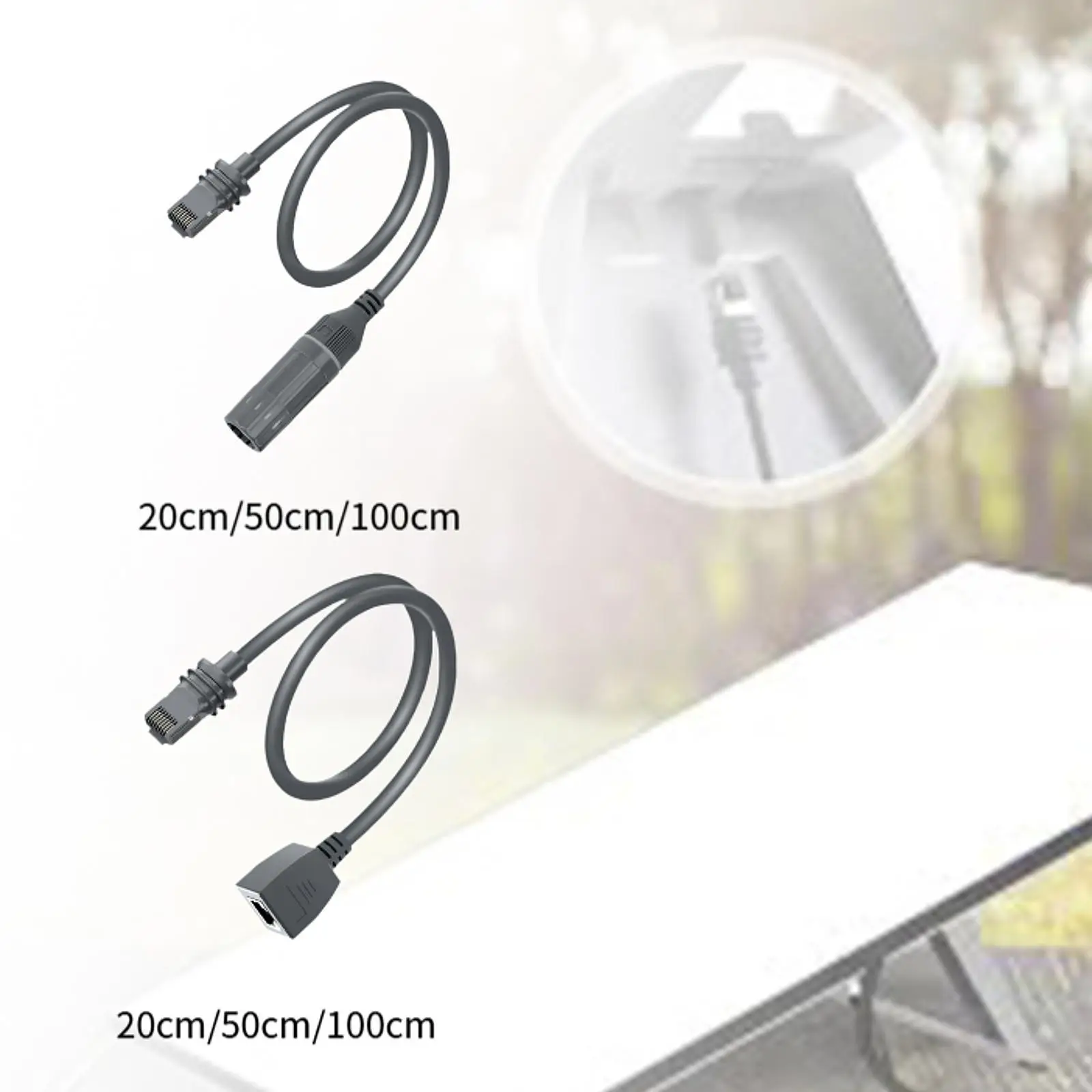 Extensión de Cable satelital Rectangular, adaptador extensor Ethernet de doble blindaje macho a hembra de 1200Mbps para exteriores a RJ45
