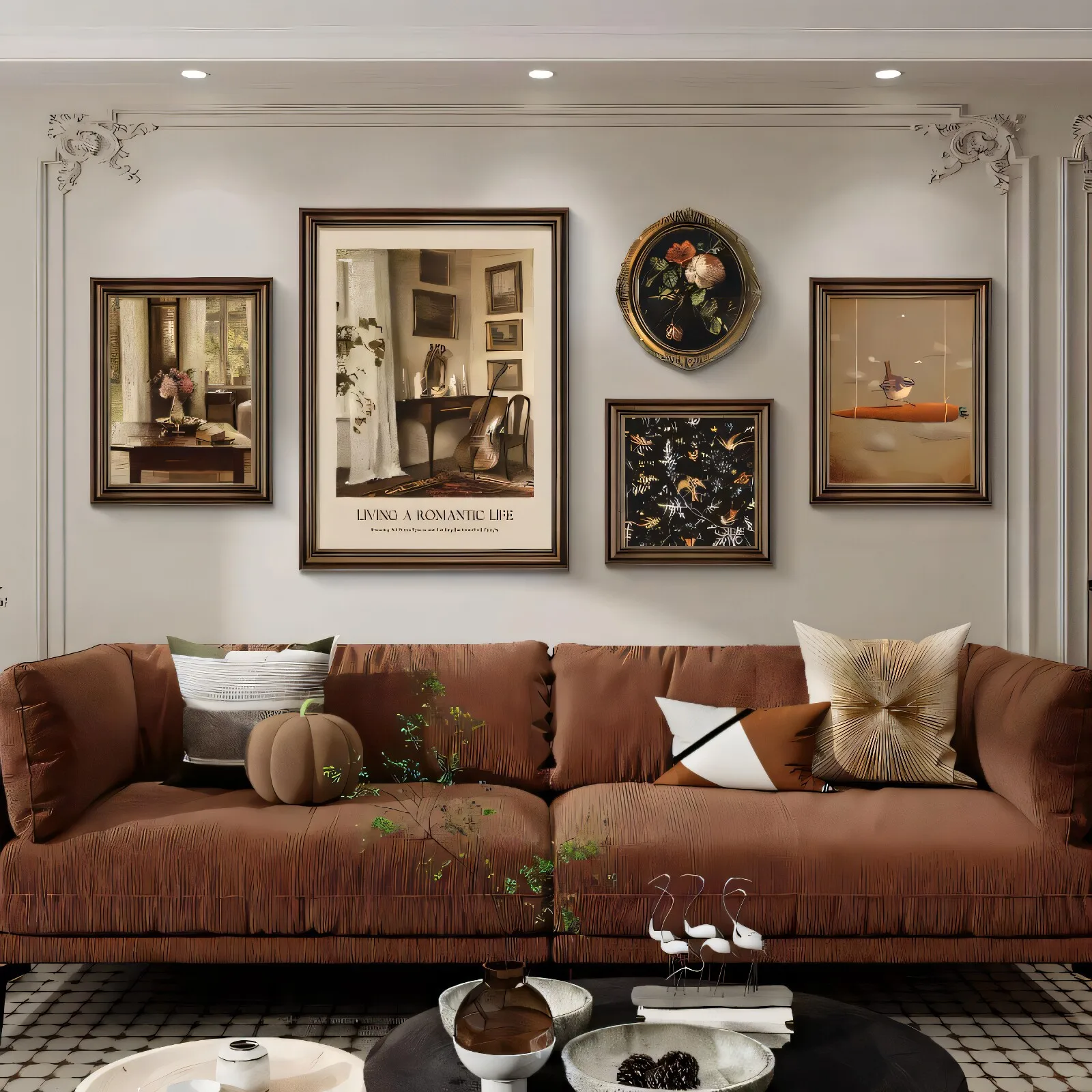American Retro Oil Painting Decorative Painting Easy To Wipe Plexiglass Painting, Plant Flower Theme Bedroom Dining Room