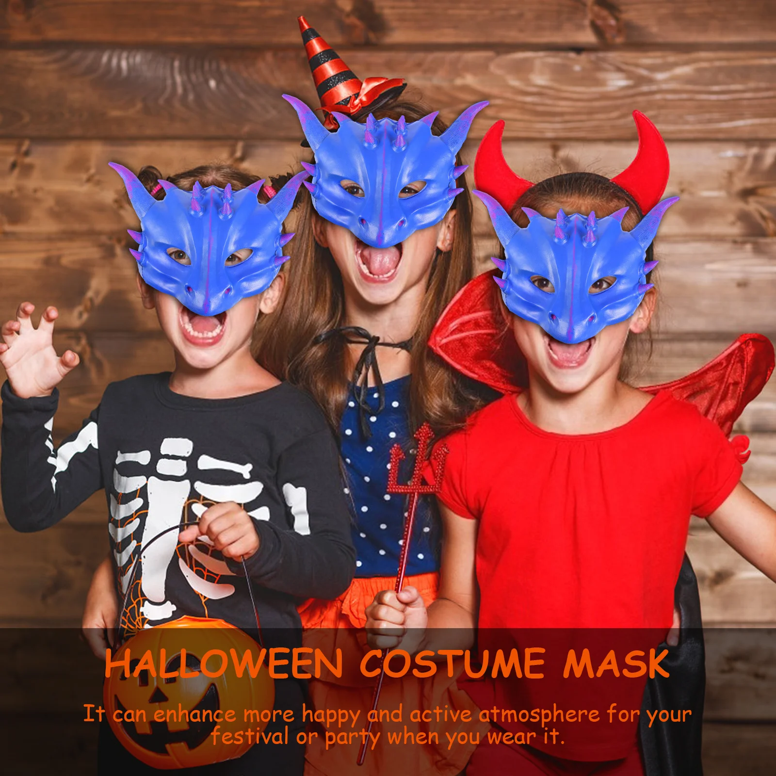 

Kids Dragon Mask Lightweight Halloween Carnival Party Face Cosplay Accessory For Children Masquerade Festival Dance