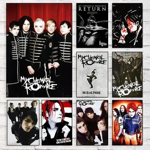 Popular Rock Music Band My Chemical Romance Poster MCR Singer Canvas Painting Posters and Prints for Living Room Decoration