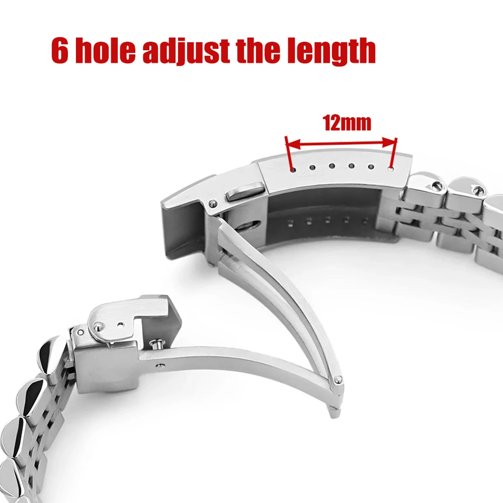 Solid Folding Buckle 18mm 20mm 22mm Watch Clasp 316L Solid Stainless Steel Men&Women Watch Buckles for Silicone Metal Strap