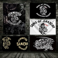 3x5 Ft Flag Sons of Anarchy Polyester Digital Printing Banner for Garage Wall Art Out Door Decoration With Brass Grommets