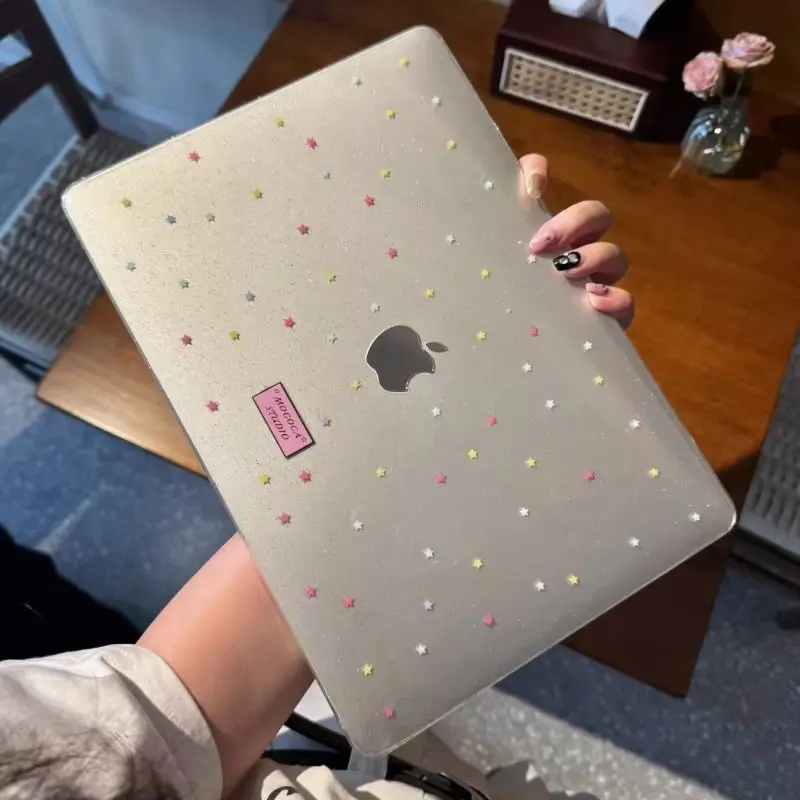 Colorful Star Glitter Laptop Case For Macbook Neo 13 A3404 New Air Pro 13 14 15 16 M1 M2 M3 M4 M5 Chip For MacBook Accessories