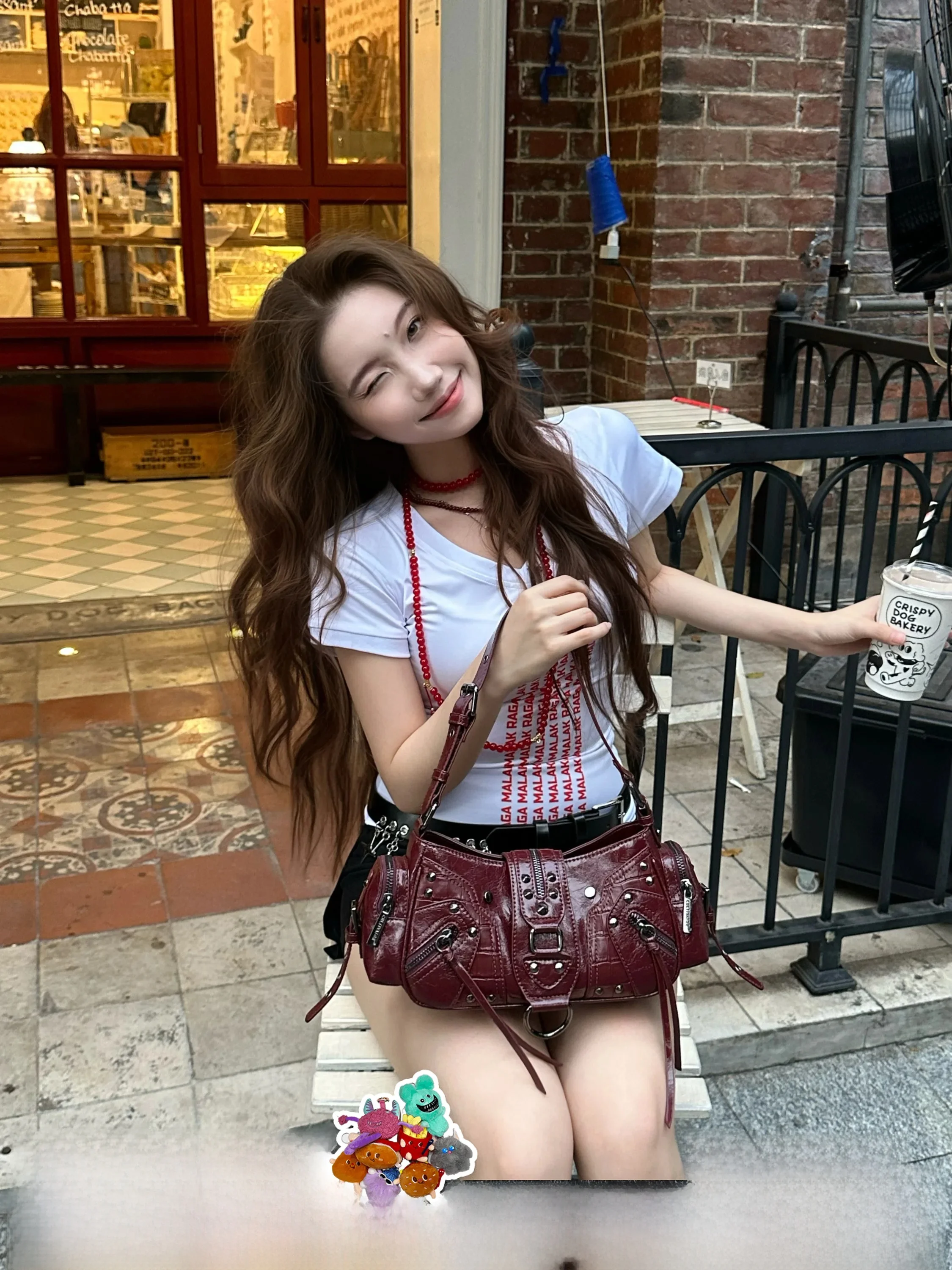 

Cultivator Original Design Spicy Girl Oil Wax Leather Motorcycle Bag Underarm Bag 2026 New Design Fashionable Commuter Bag