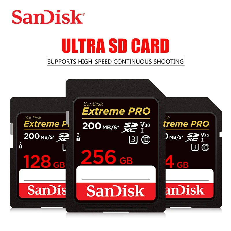 Imagem -02 - Sandisk-ultra Cartão sd Original Cartão de Memória Sdhc 32gb Sdxc 64gb 128gb 256gb C10 Ush1 até 200 Mbps Suporte para Câmera Carro dv Slr