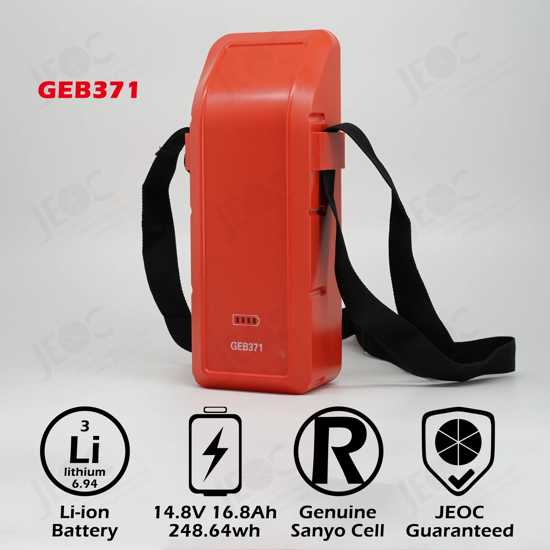 JEOC Replacement Extensional Battery of GEB371, Plugin for Leica GPS Totalstation and Theodolite