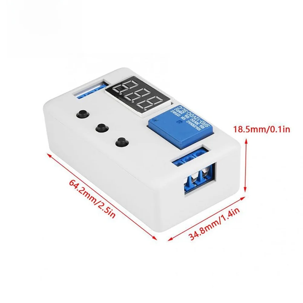 1- Channel  For Time Delay Relay Module Adjustable Timer Circuit Switch With Shell Supports Four Programmable Modes