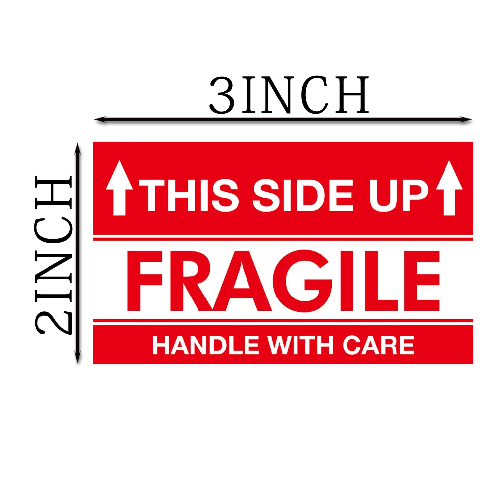 500Pcs/Roll HANDLE WITH CARE Fragile Sticker 5x7.5cm Caution Warning Packaging Stickers Transportation Adhesive Sticker Labels