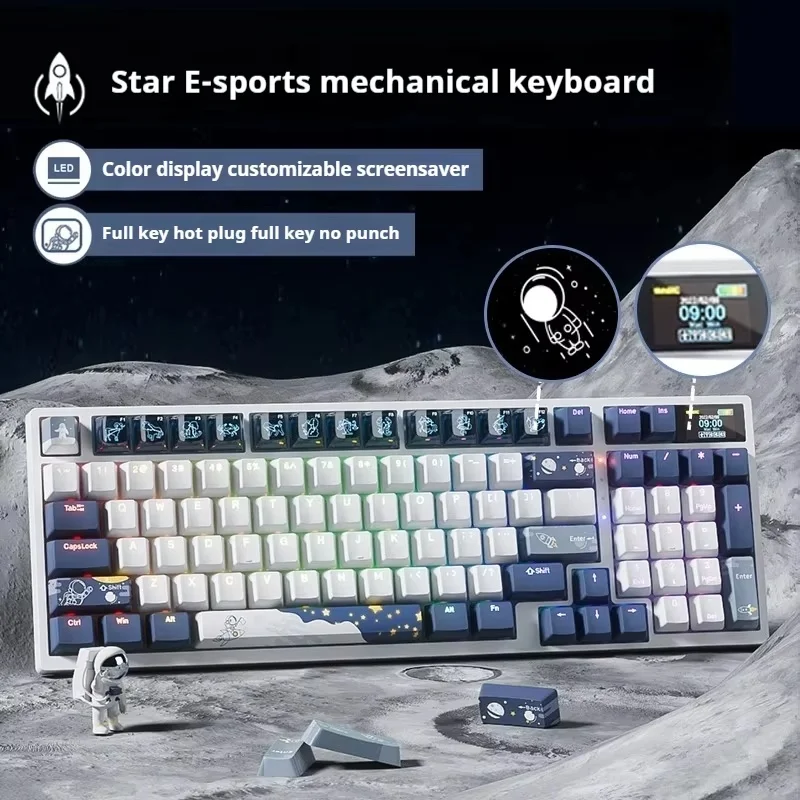 Bk98 Wireless Mechanical Keyboard 96 Key Full Key Hot Swap Three Connection Mode Rgb Backlight Effect Home E-Sports Office Games