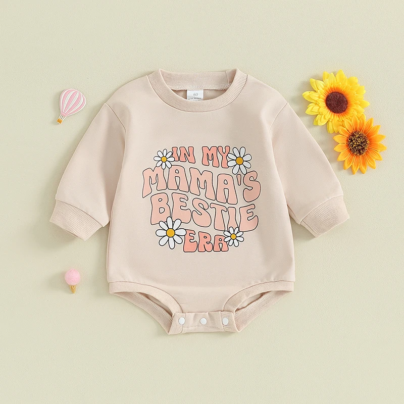 Autumn Newborn Baby Rompers Toddler Clothes Letter Print Long Sleeve Sweatshirt Rompers Infant Baby Girls Jumpsuit Playsuit