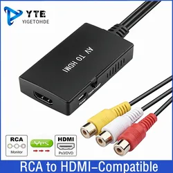 Convertitore Audio Video compatibile da RCA a HDMI AV2HDMI-compatible supporto adattatore 1080P PAL/NTSC con PS2 PS3 XBOX VHS blu-ray DVD