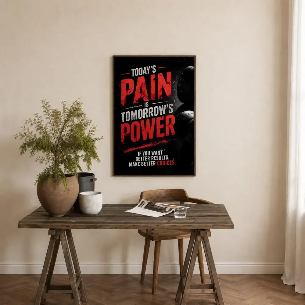Muscle Motivation Inspirationa Bodybuilding Poster Self‑Adhesive Waterproof Coffee House Bar Wall Art Sticker Room Home Decor