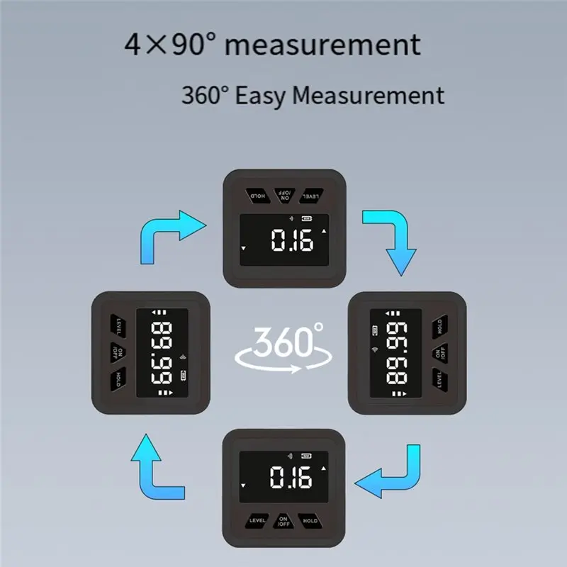 صندوق مشطوف لمقياس الميل منقلة إلكترونية مع مكتشف زاوية إلكتروني بإضاءة خلفية، #2