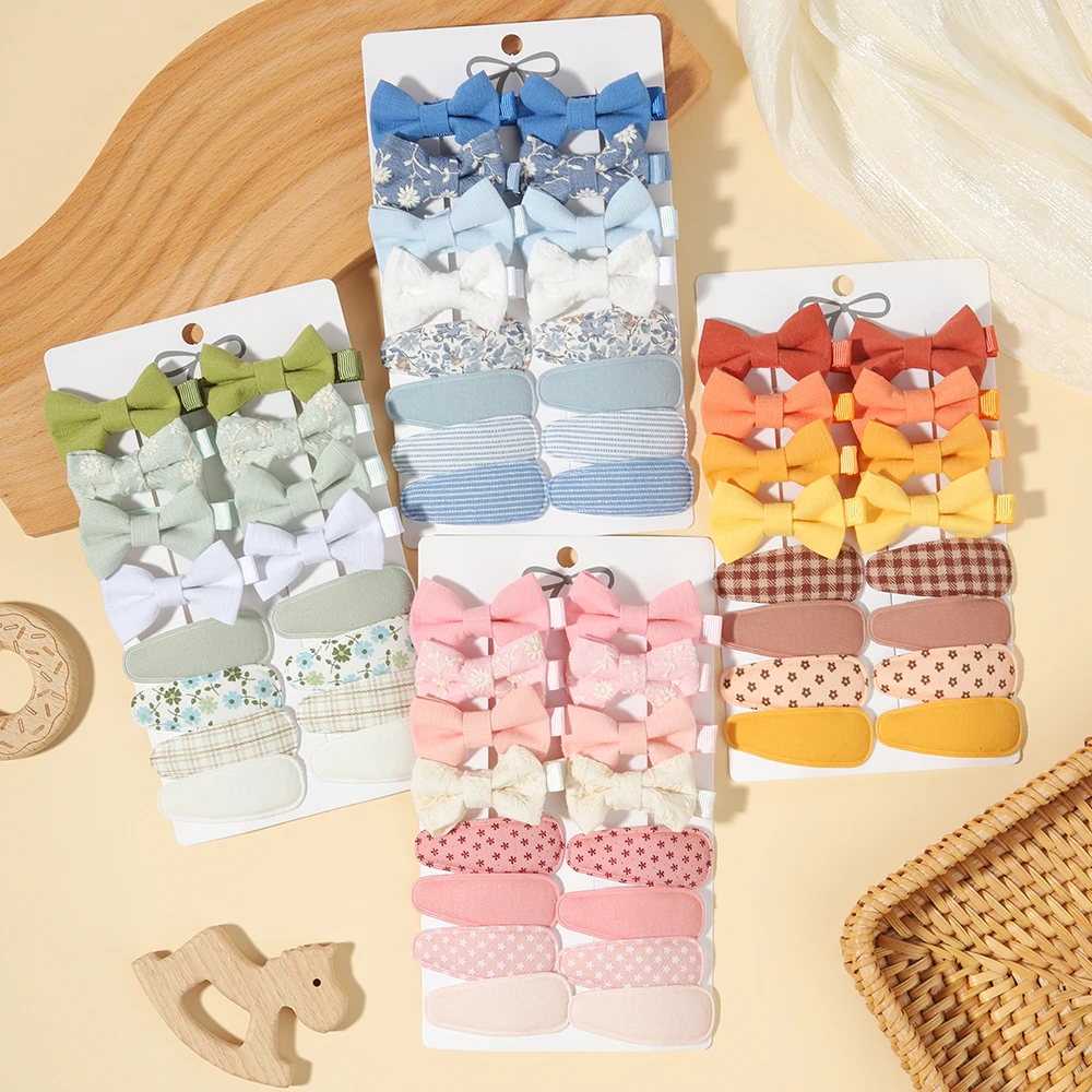 1 Juego de Pinzas para el Cabello con Lazo de Tela Estampada, Pinzas BB con Forma de Gota de Agua, Pinzas para el Cabello Recomendadas como Regalo para Niños, Accesorio Diario para el Cabello