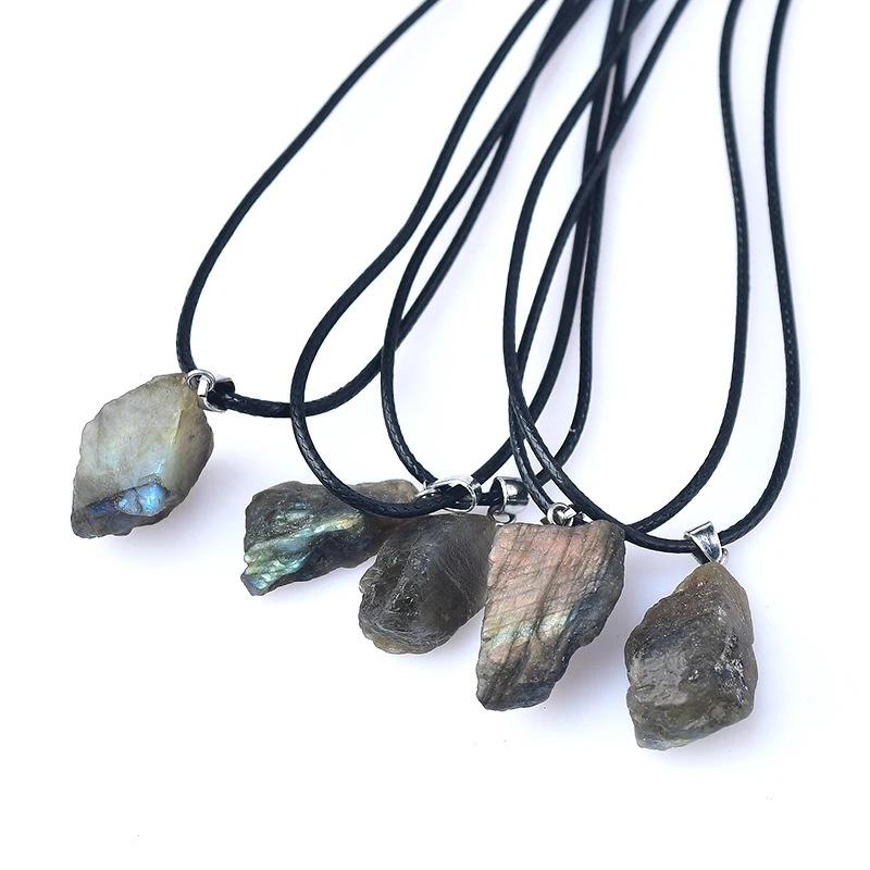 Natural Labradorite Irregular Pendant Rock Mineral Specimen Jewelry Reiki Healing Energy Stone For Unisex Charm Souvenir Gift