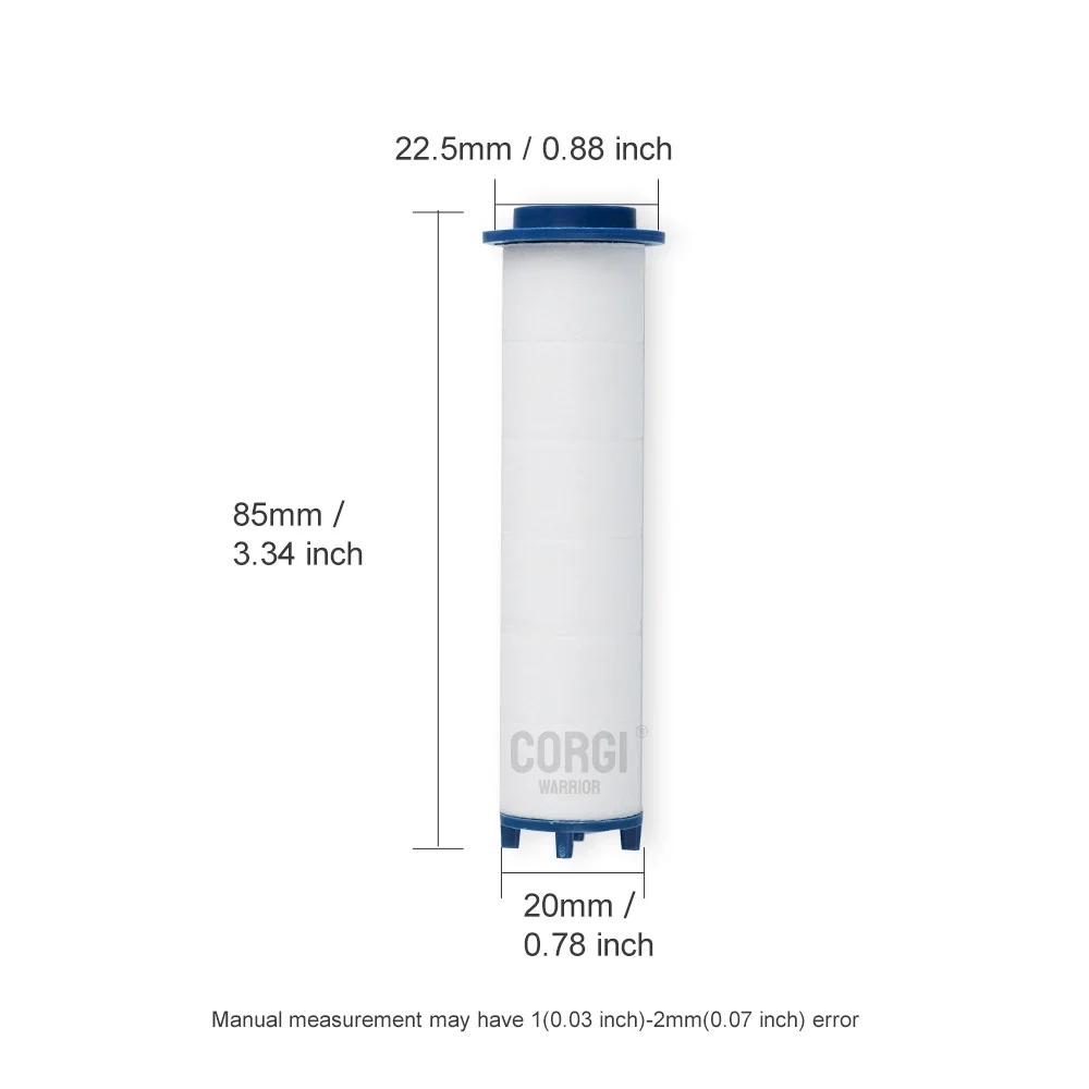 Ersatz Dusch kopf Baumwoll filter Set Wasser reinigung 8,5 cm 3,34 Zoll Länge für die Dusch wasser reinigung 2/Stk