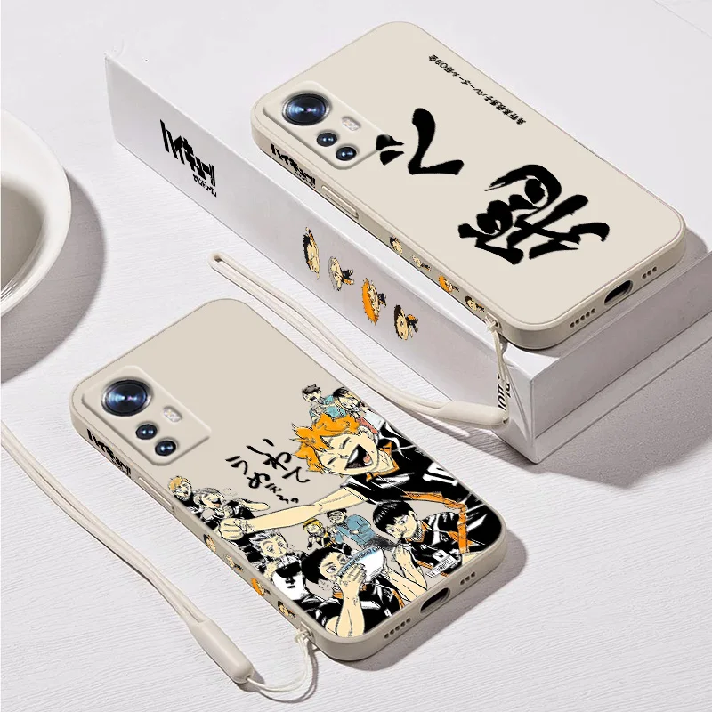 Haikyuu جراب هاتف لين سائل ، أنيمي لـ Xiaomi Mi 13T ، 13T ، 12T ، 11i ، 11X ، 11T ، 10T ، 9 ، A3 ، Note 10 Pro Lite ، حبل يسار