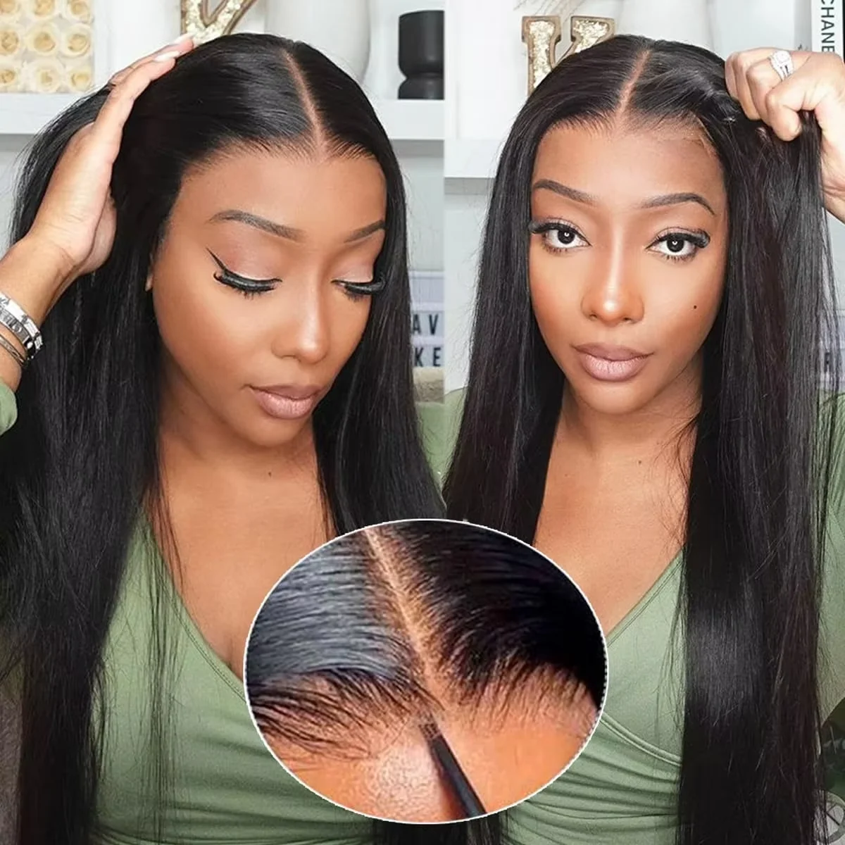 13x4 HD Lace Human Hair Wig For Women Glueless Transparent Bone Straight Lace Front Wig For Black Women Beginner Friendly On Clearance Sales