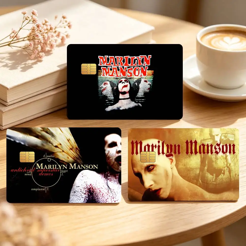Rock Singer Marilyn M-Manson Credit Card Skin Stickers For Bank Bus Metro Cards Waterproof Anti-Scratch Gift 4PCS