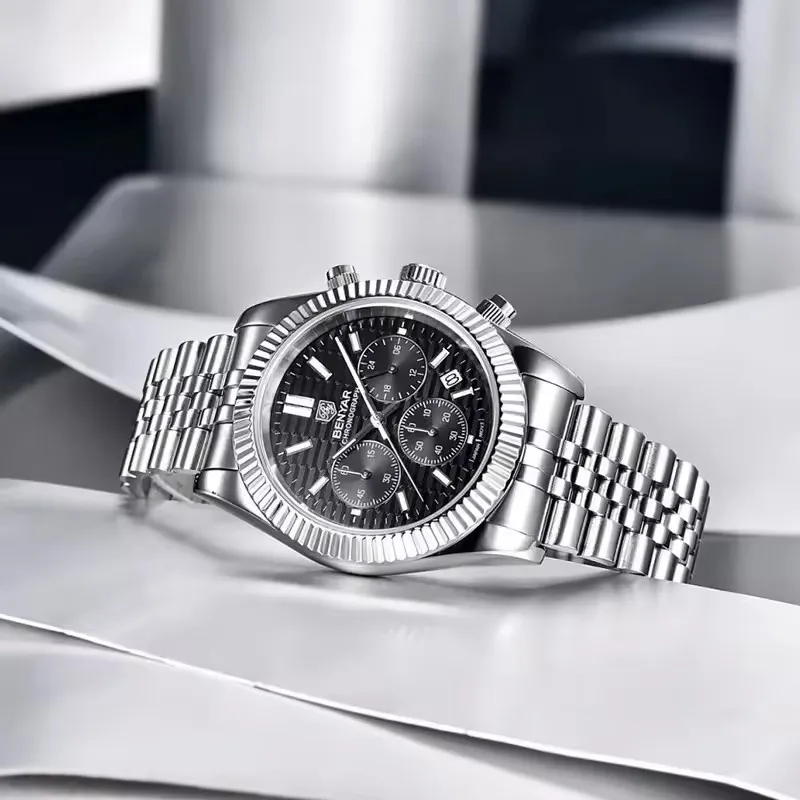 Relojes de cuarzo BENYAR S001 de lujo para hombre, multifuncionales, impermeables, luminosos, elegantes, para negocios, reloj hombre.