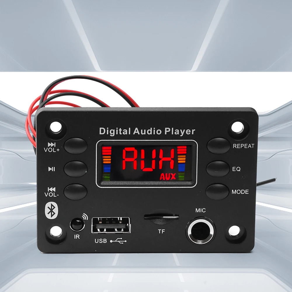 DC 7-16V Bluetooth 5.0 MP3 WMA WAV APE FLAC Decoder Board 2*25W Versterker Module Auto Audio Microfoon Muziek Speler Speaker Radio