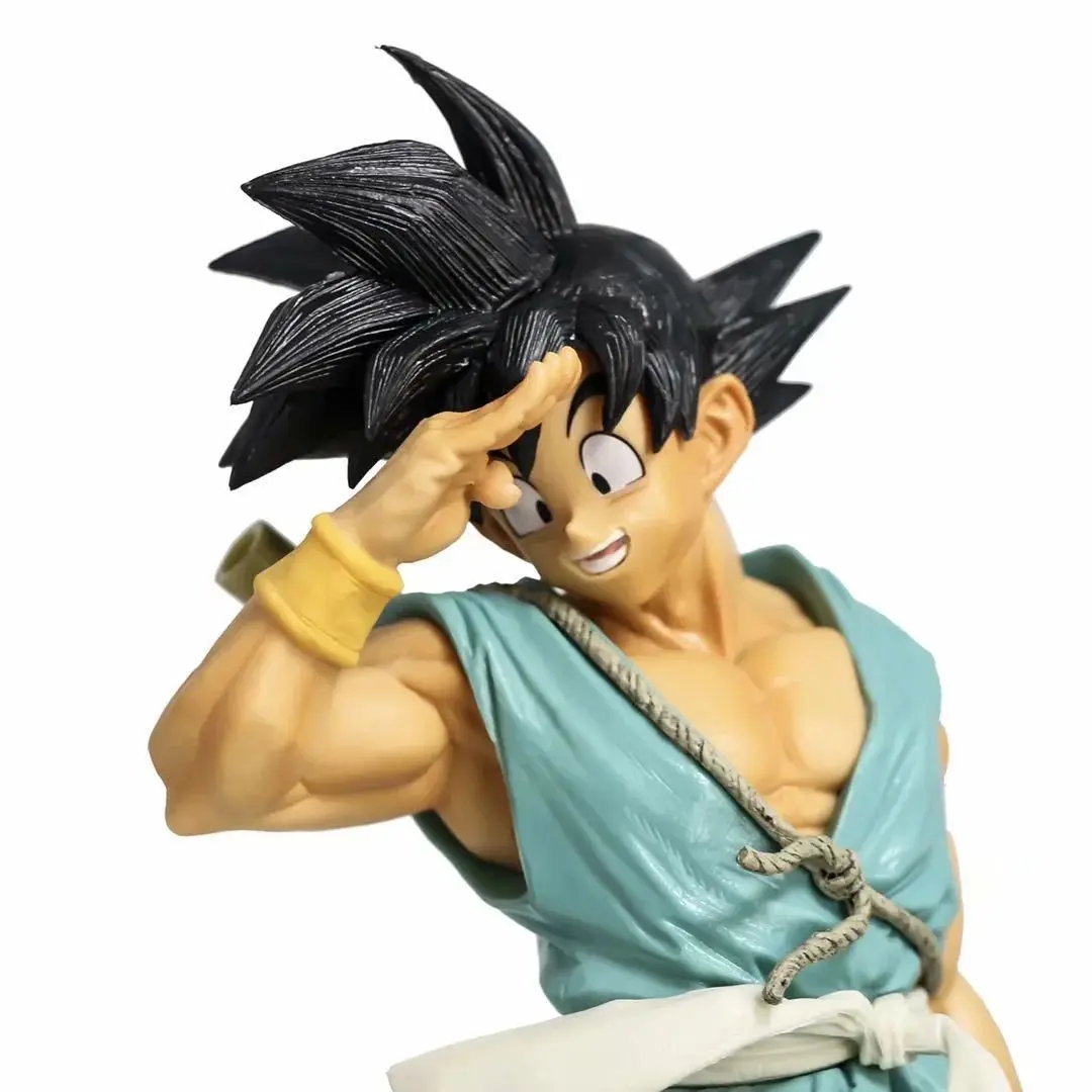 Figurka Anime Dragon Ball Son Goku Akcja Bandai Złota Obręcz Pręt Dekoracja Model na 10 Rocznik Ornament Kolekcja Lalek 28cm