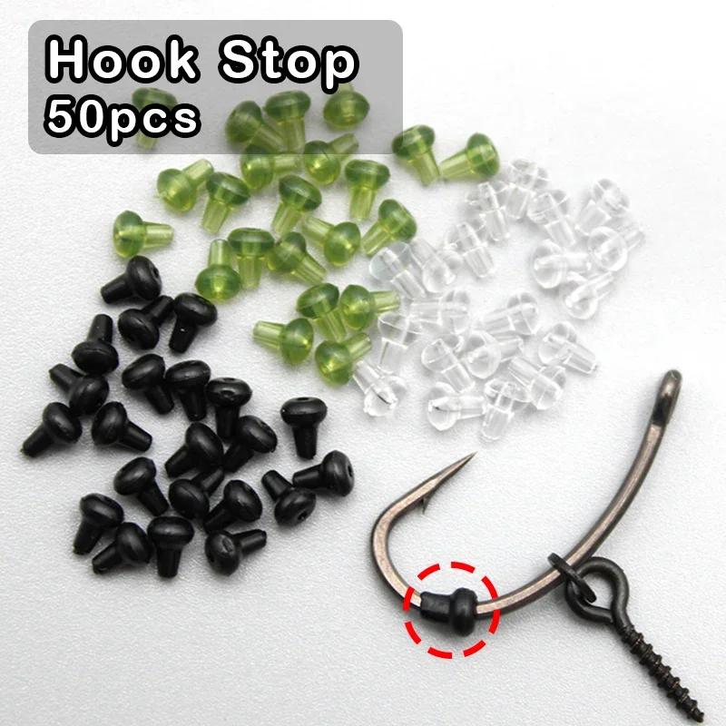 

50pcs Carp Fishing Accessories Hook Bait Screw Micro Ring Swivel Stop Beads Bait Floss For Carp Hiar Rig Fishing Terminal Tackle