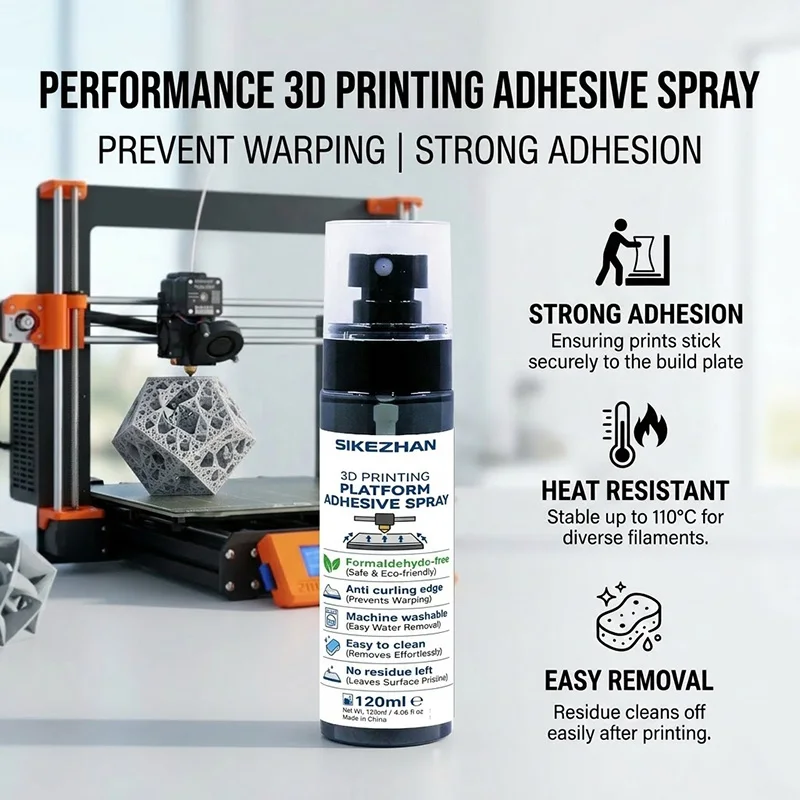 3D Printer Bed Adhesive Spray Anti-Warping Glue for PEI Glass Heated Bed Strong Adhesion 3D Printing Platform Spray 120ml