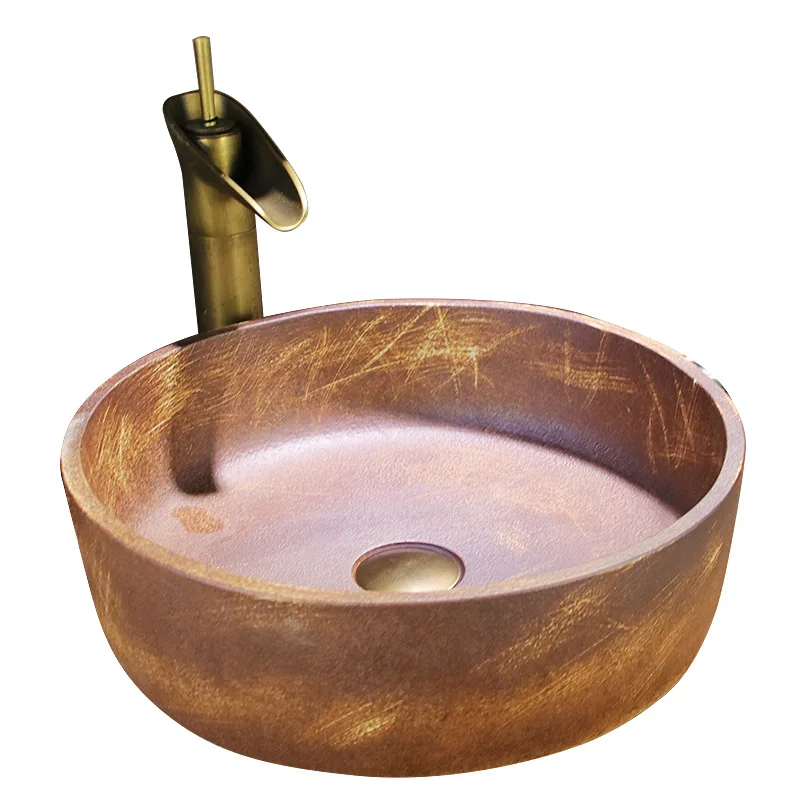 

Ceramic counter basin, Chinese creative wash basin, household bathroom retro wash basin