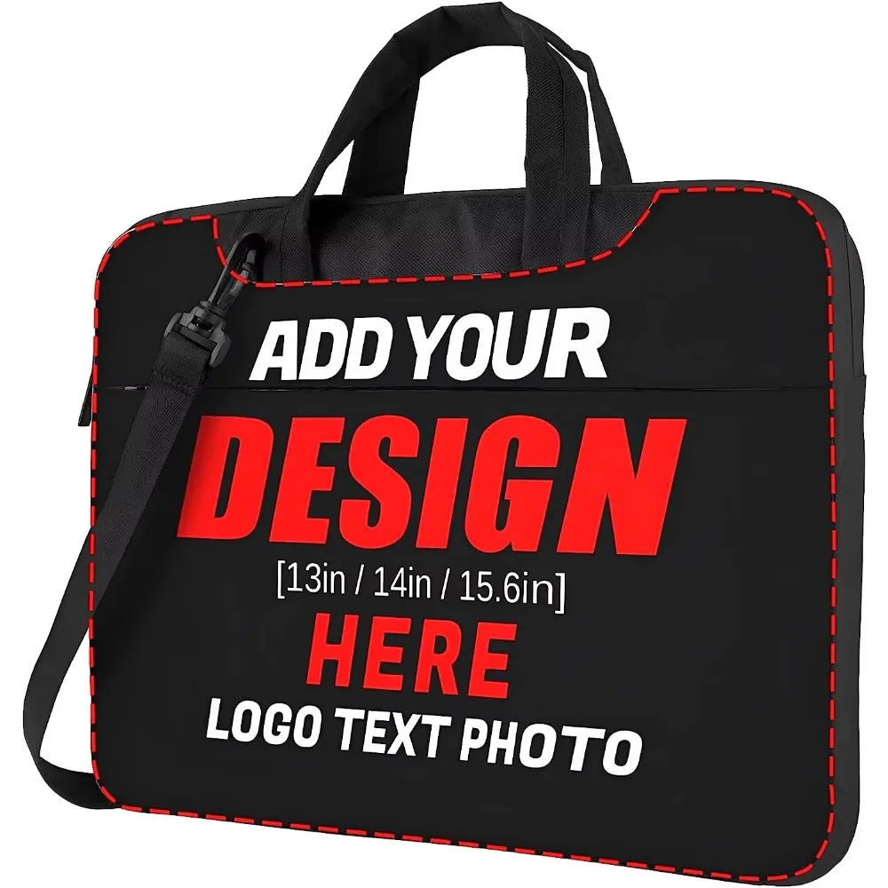 Custom Laptop Shoulder Bag Personalized Add Your Photo Text LOGO Business Briefcase Protective Messenger Bag with Handle
