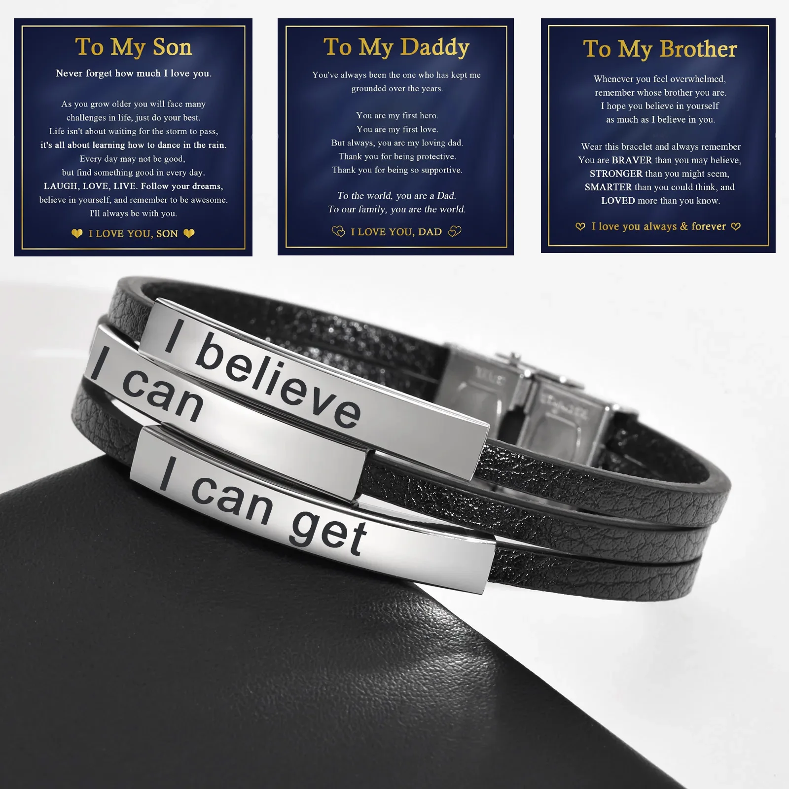 

Персонализированный мужской браслет, браслеты на заказ, многоэтажная кожаная гравировка для дружбы, подарок для оптовой покупки, модные ювелирные изделия, бесплатная карта