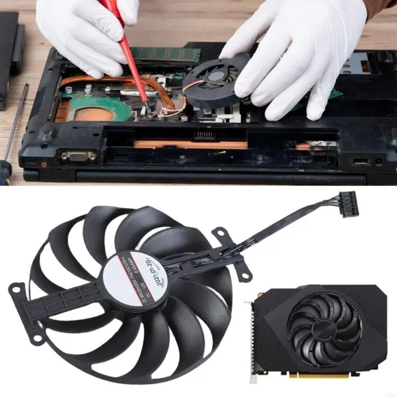 95mm 4Pin Video Card Fan Graphics Card Cooling Graphics Card Radiators Installation for GTX1650 1630 GDDR6 4GB FDC10U12