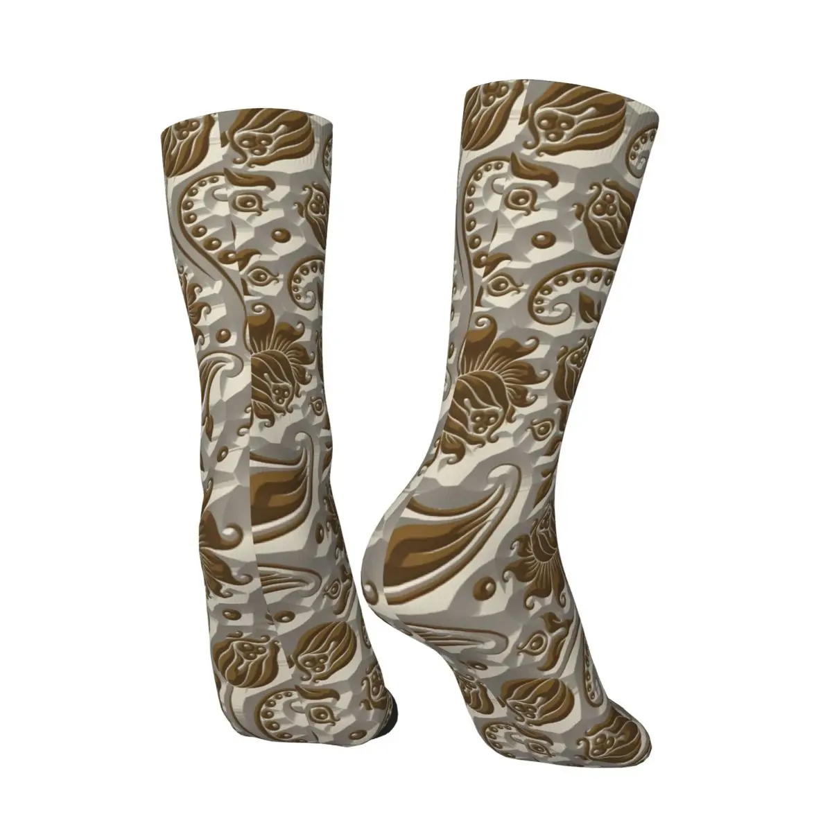 Carved Pattern (3) Sock Printed Man Polyester