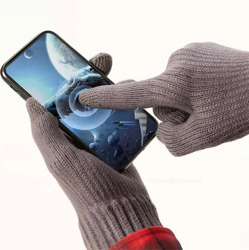 جديد Youpin FO ثلاثة إصبع شاشة تعمل باللمس الدافئة المخملية قفازات الشتاء الرجال قفازات محبوكة رشاقته الدافئة الإناث الذكور القفاز كامل الاصبع