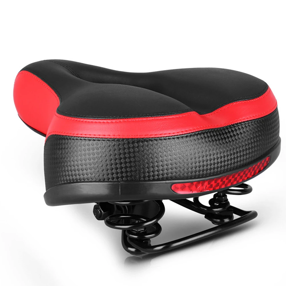 

Spring Suspension Bike Saddle Thickened Wide 25X20X9Cm Comfortable Road Seat Cushion Hollow Cutout Design Pu