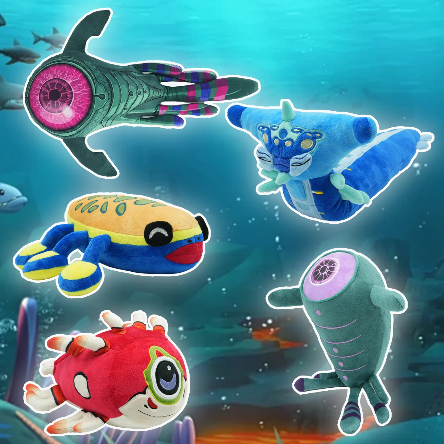 Subnautica Plüschtier Coole Crashfish Ghost Leviathan Stoffpuppe Cartoon Oculus Hoverfish Spiel-Plüschfiguren Raumdekoration Geburtstagsgeschenk