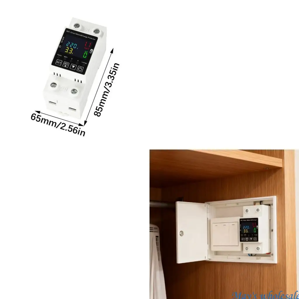 Intelligent WiFi Power Protector With Remote Control Immediate Electric Monitoring Overload Leakage Defense for Home 448A