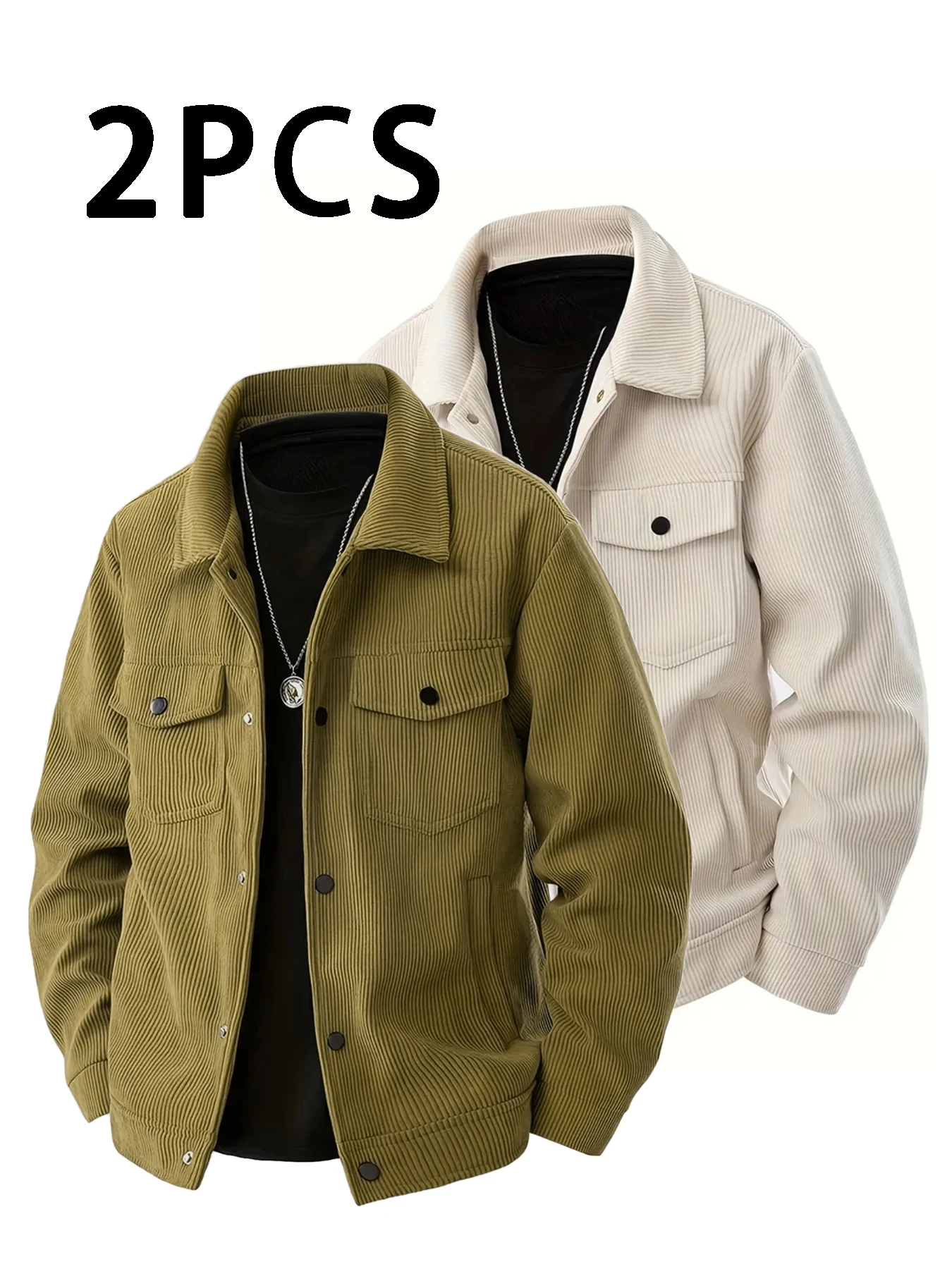 

Men's Casual Jacket Button Collar Solid Color Spring Autumn Wear for Leisure