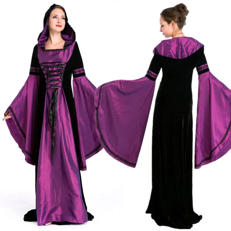 

Halloween Costume Purple French Court Dress Vintage Floor-length Dress Vintage Court Noblewoman Dress