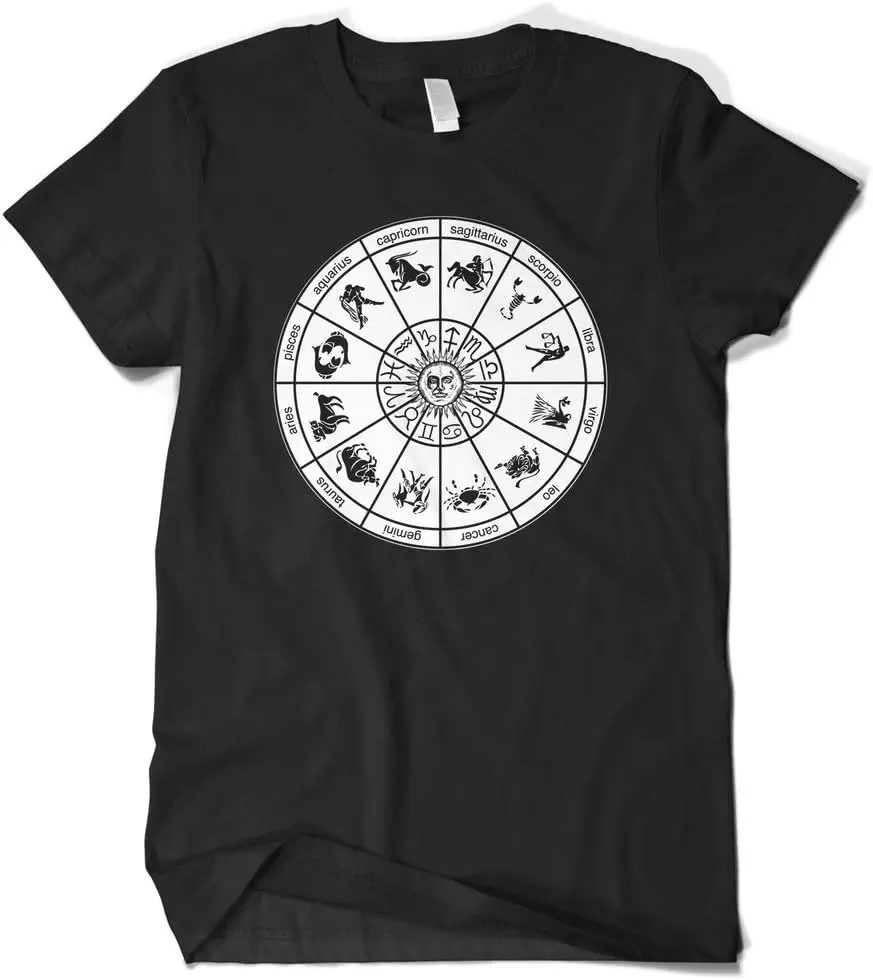 Cybertela Men's Horoscope Wheel Zodiac Signs T-shirt