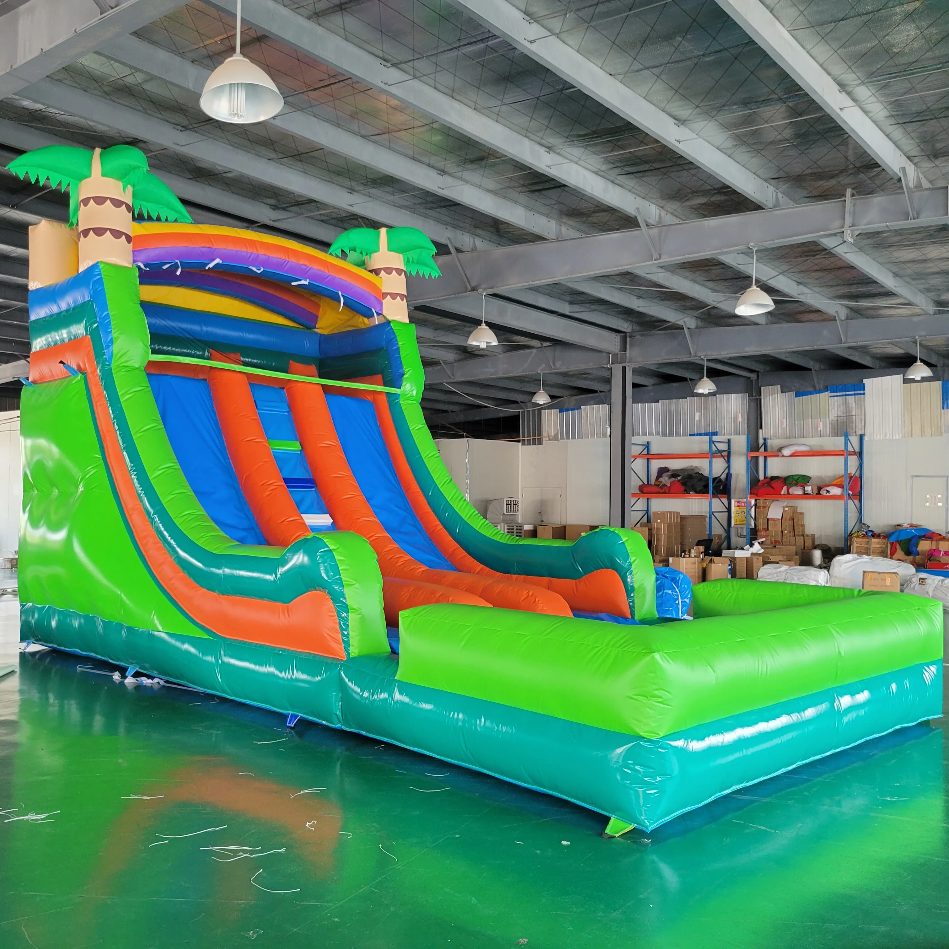 

Большая водная горка с бассейном для парка развлечений, производственная надувная горка, летняя коммерческая горка с мощным вентилятором