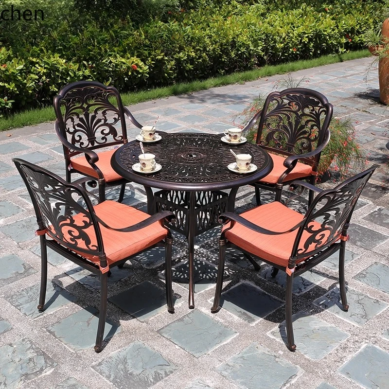 

YXY cast aluminum table and chair combination villa terrace balcony garden simple furniture set