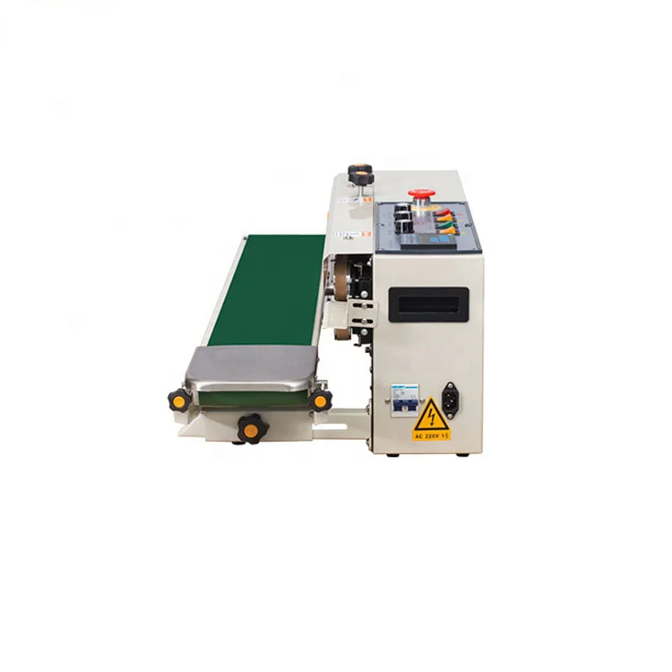 FR-1000 continuous band sealer solid ink printing plastic film bag heat sealing machine