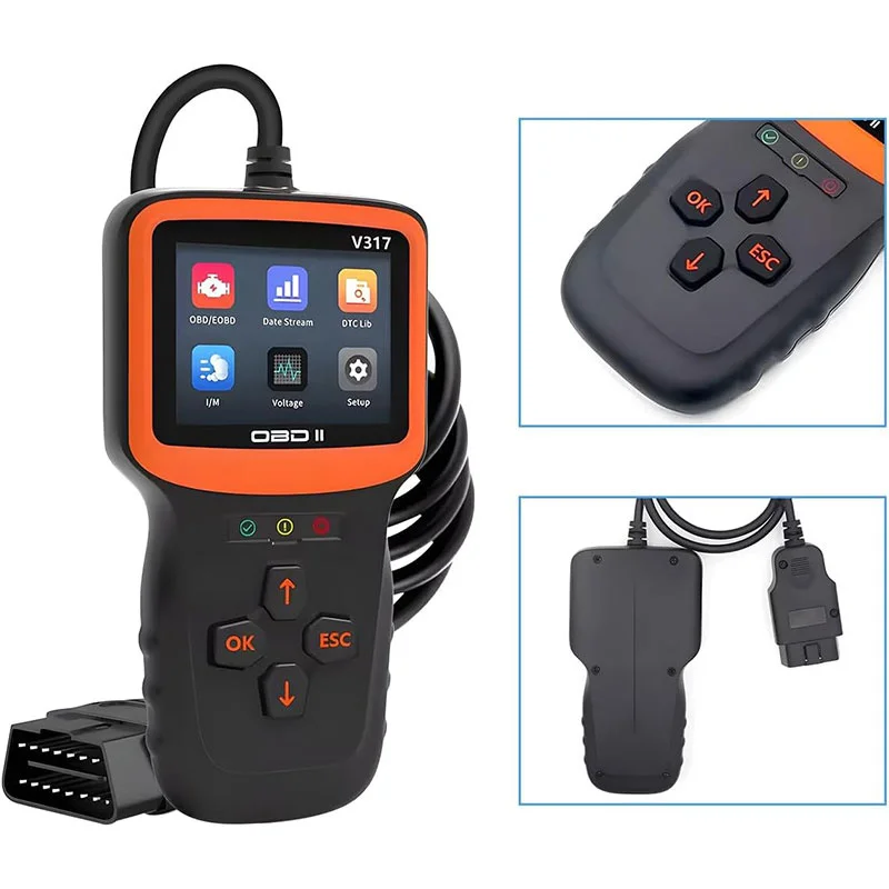 

OBD2 Scanner Auto Check Car Engine Clear Fault Code Reader Automotive Diagnostic Scan Tester Tools Kit Color Screen