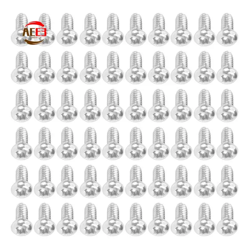 AEE3-60Pcs M2 X 4Mm 304 Stainless Steel Phillips Round Head Screws Bolt
