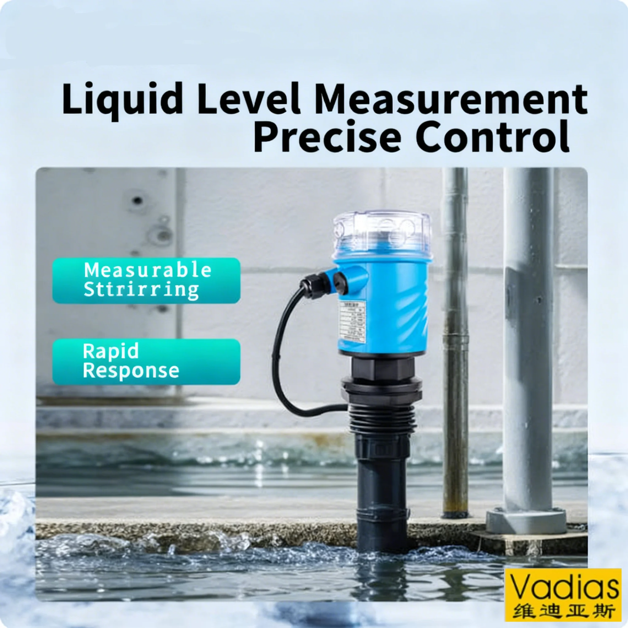 4-20mA/RS485 Ultrasonic Level Meter 2m/5m/10m/20m Liquid Level Transmitter DC24V LCD Ultrasonic Liquid Level Transmitter