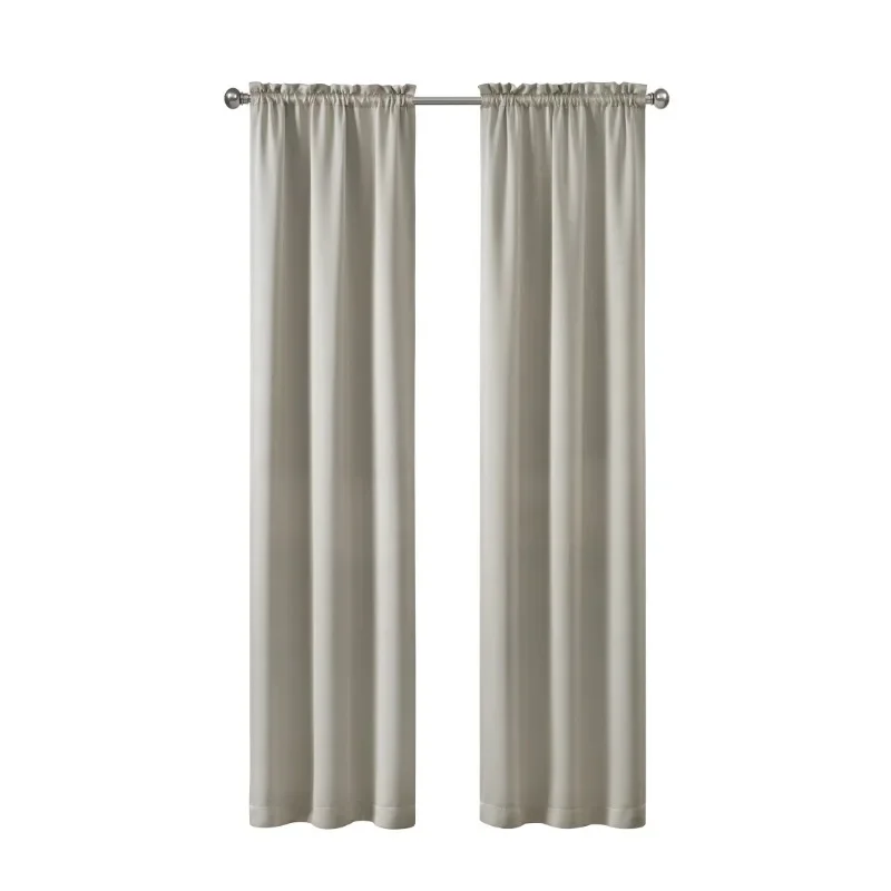 

NEW Solid Blackout Curtain Panel Pair, Set of 2, Beige, 30”W x 84”L-Home